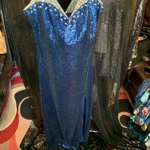 Royal Blue Sequin Ball Gown